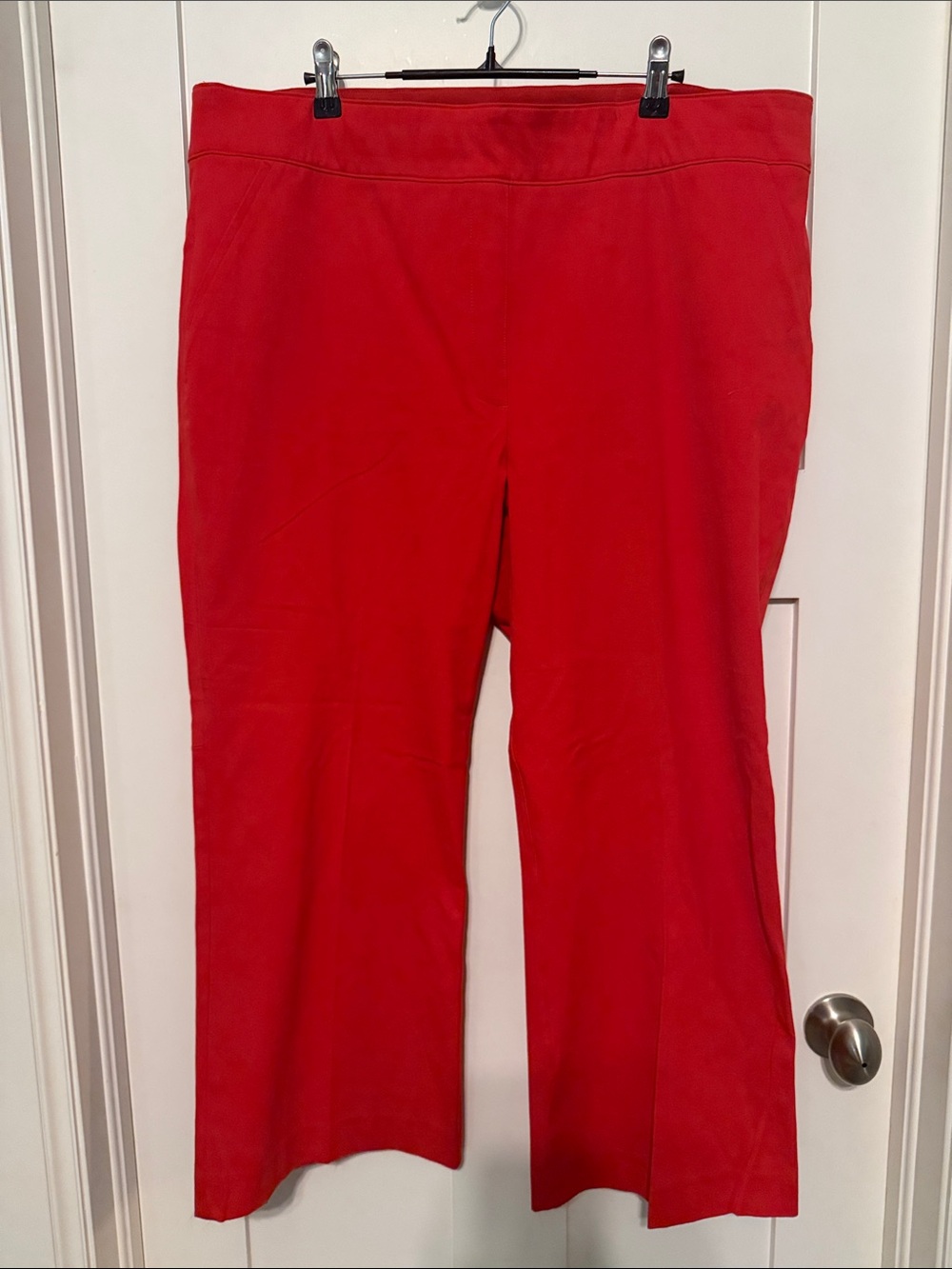 SPANX On the Go Polished Kick Flare Tomato Red Wide-Leg Pull-On Trousers